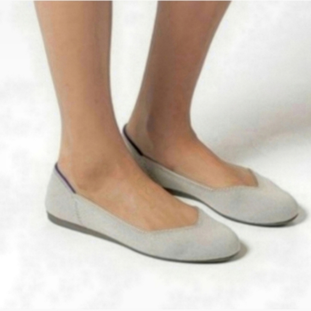 Rothy's Flax birdseye light khaki beige round toe ballet flats